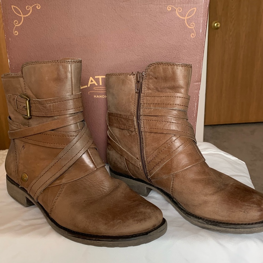 Latigo Ankle Boot Leather Women Size 9 Mushroom
